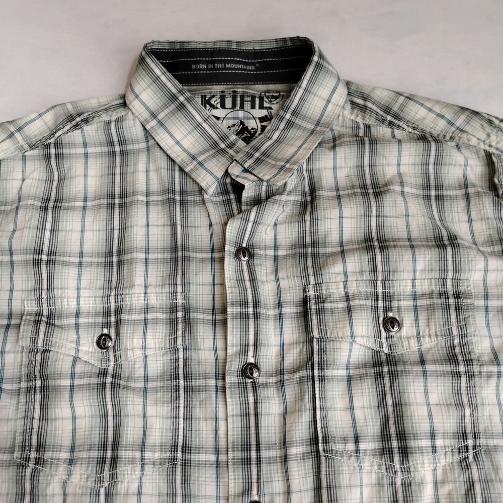 Kuhl‎ Shirt Small Men's Button Down Plaid Hiking Outdoor Lightweight